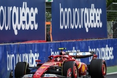 55 SAINZ Carlos (spa), Scuderia Ferrari SF-24, action during the Formula 1 AWS Grand Prix du Canada 2024, 9th round of the 2024 Formula One World Championship from June 07 to 09, 2024 on the Circuit Gilles Villeneuve, in Montréal, Canada - Photo Florent Gooden / DPPI