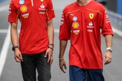 LECLERC Charles (mco), Scuderia Ferrari SF-24, portrait BEARMAN Oliver, Ferrari Driver Academy, portrait during the Formula 1 AWS Grand Prix du Canada 2024, 9th round of the 2024 Formula One World Championship from June 07 to 09, 2024 on the Circuit Gilles Villeneuve, in Montréal, Canada - Photo Xavi Bonilla / DPPI